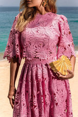 LIORAÉ Lace Top & Maxi Skirt Set