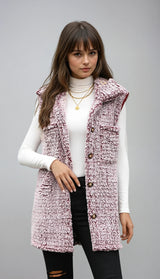 LINA Sleeveless Long Cardigan Vest