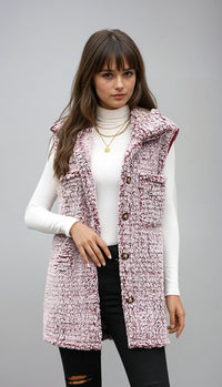 LINA Sleeveless Long Cardigan Vest