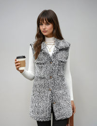 LINA Sleeveless Long Cardigan Vest