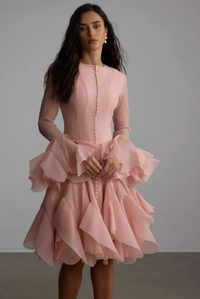 LUNELLA Flared Hem Mini Dress