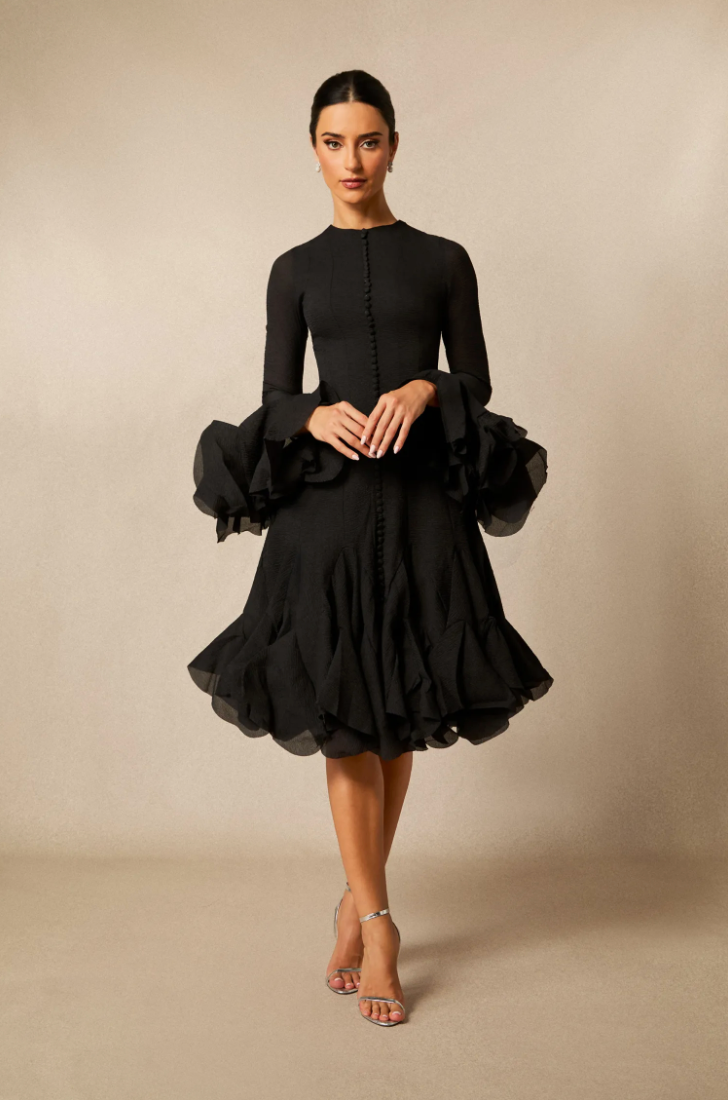 LUNELLA Flared Hem Mini Dress