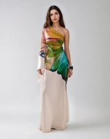 FLORA Hand Painted Cream Dress