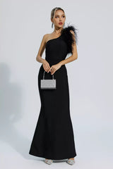 TIANELLE Feather Bandage Maxi Dress