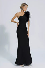 TIANELLE Feather Bandage Maxi Dress