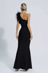 TIANELLE Feather Bandage Maxi Dress