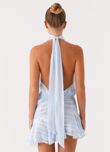 SERENELLA Beaded Waist Chiffon Mini Dress