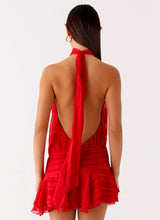 SERENELLA Beaded Waist Chiffon Mini Dress