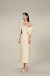 DELANCY Bow Back Midi Dress