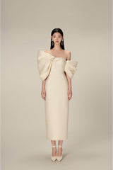 DELANCY Bow Back Midi Dress