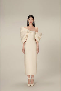 DELANCY Bow Back Midi Dress