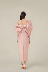 DELANCY Bow Back Midi Dress