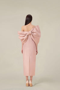 DELANCY Bow Back Midi Dress