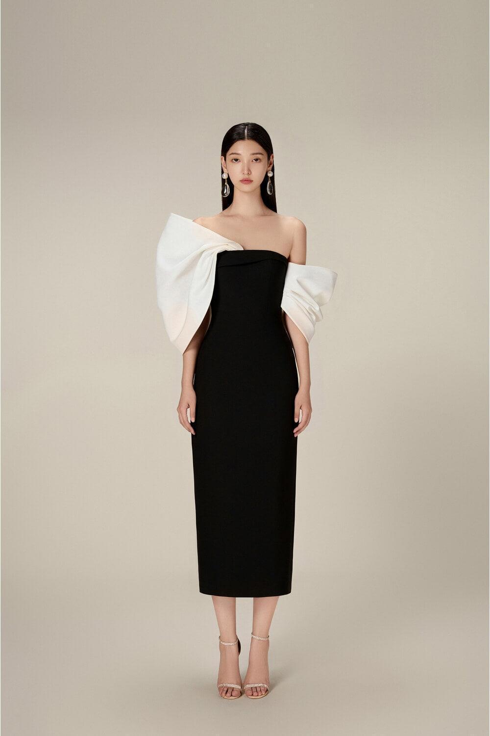 DELANCY Bow Back Midi Dress