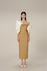 DELANCY Bow Back Midi Dress