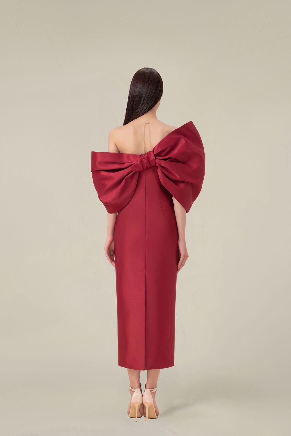 DELANCY Bow Back Midi Dress