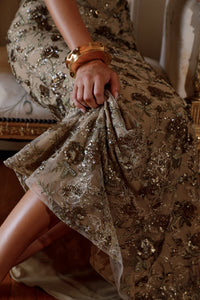 VALERIA Embellished Corset Maxi Dress