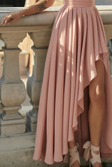 SERENA Asymmetric Flowing Maxi Dress With Pleated Waist