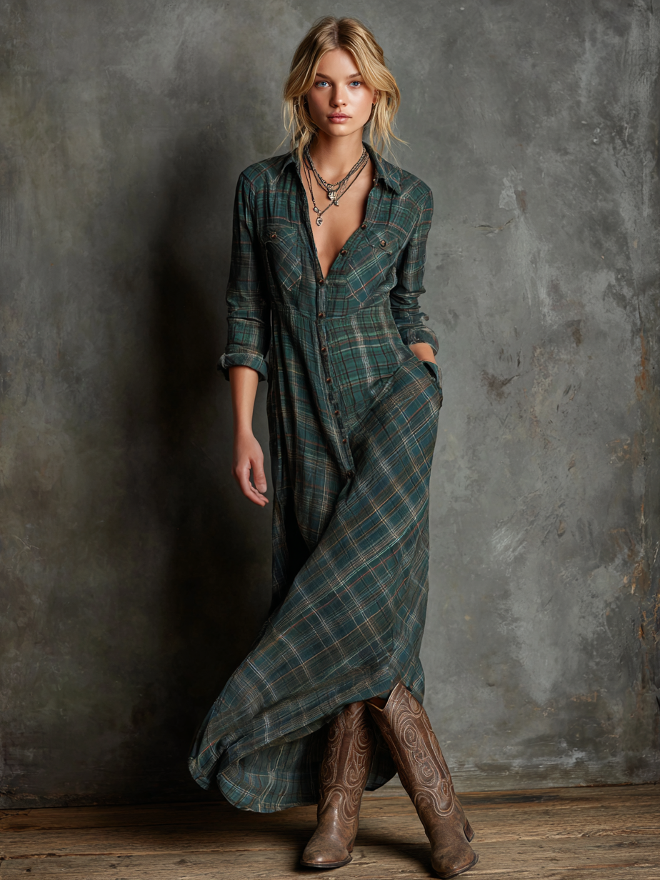 PLAIRA Shirt Maxi Dress