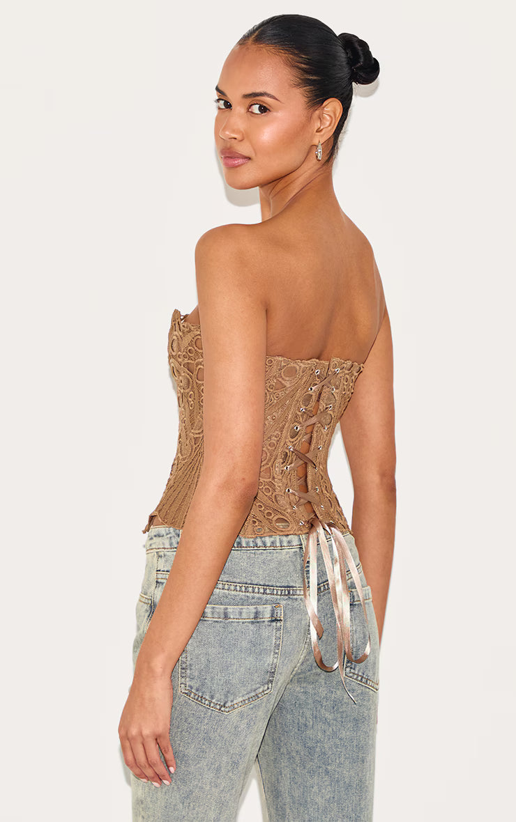 VÉLANE Lace Corset Top