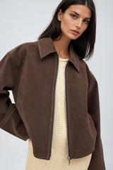 VALIRA Faux Suede Zip Jacket