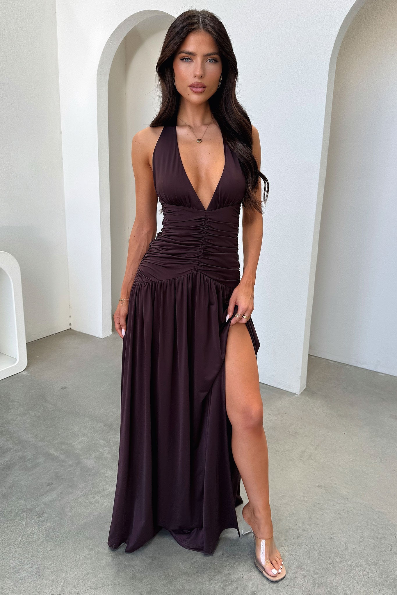 SERENZA Halter Maxi Dress