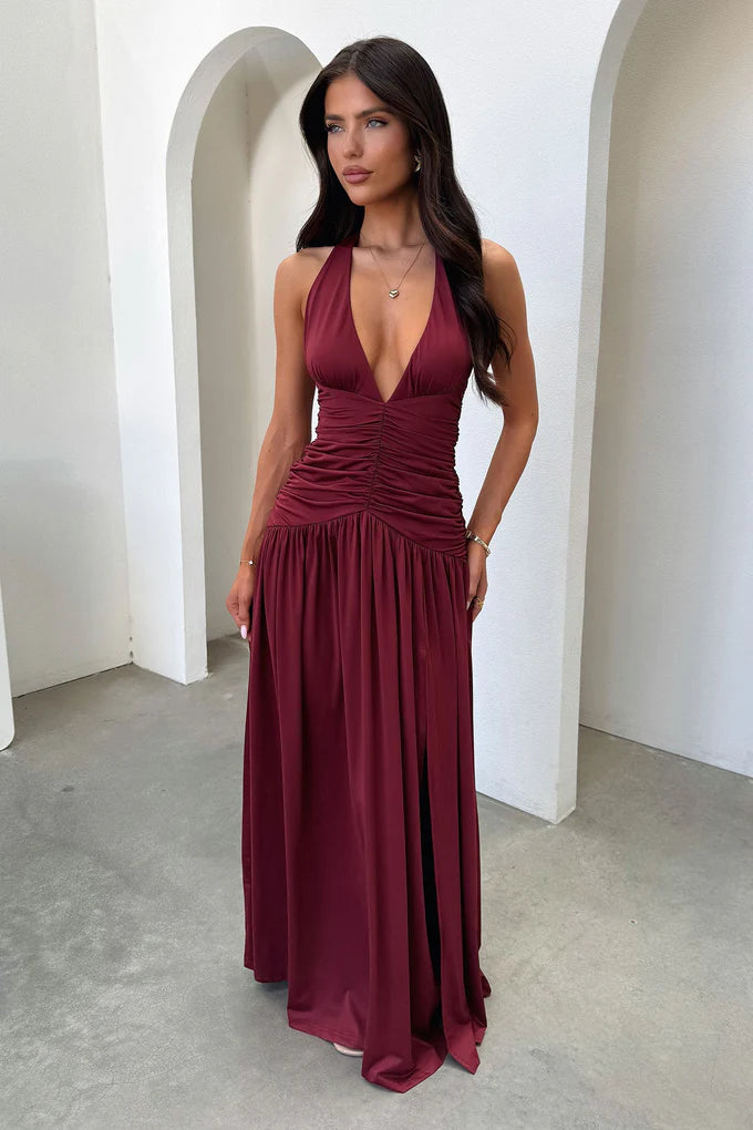 SERENZA Halter Maxi Dress