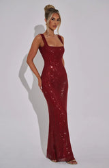 DORÉA Rhinestone Maxi Dress