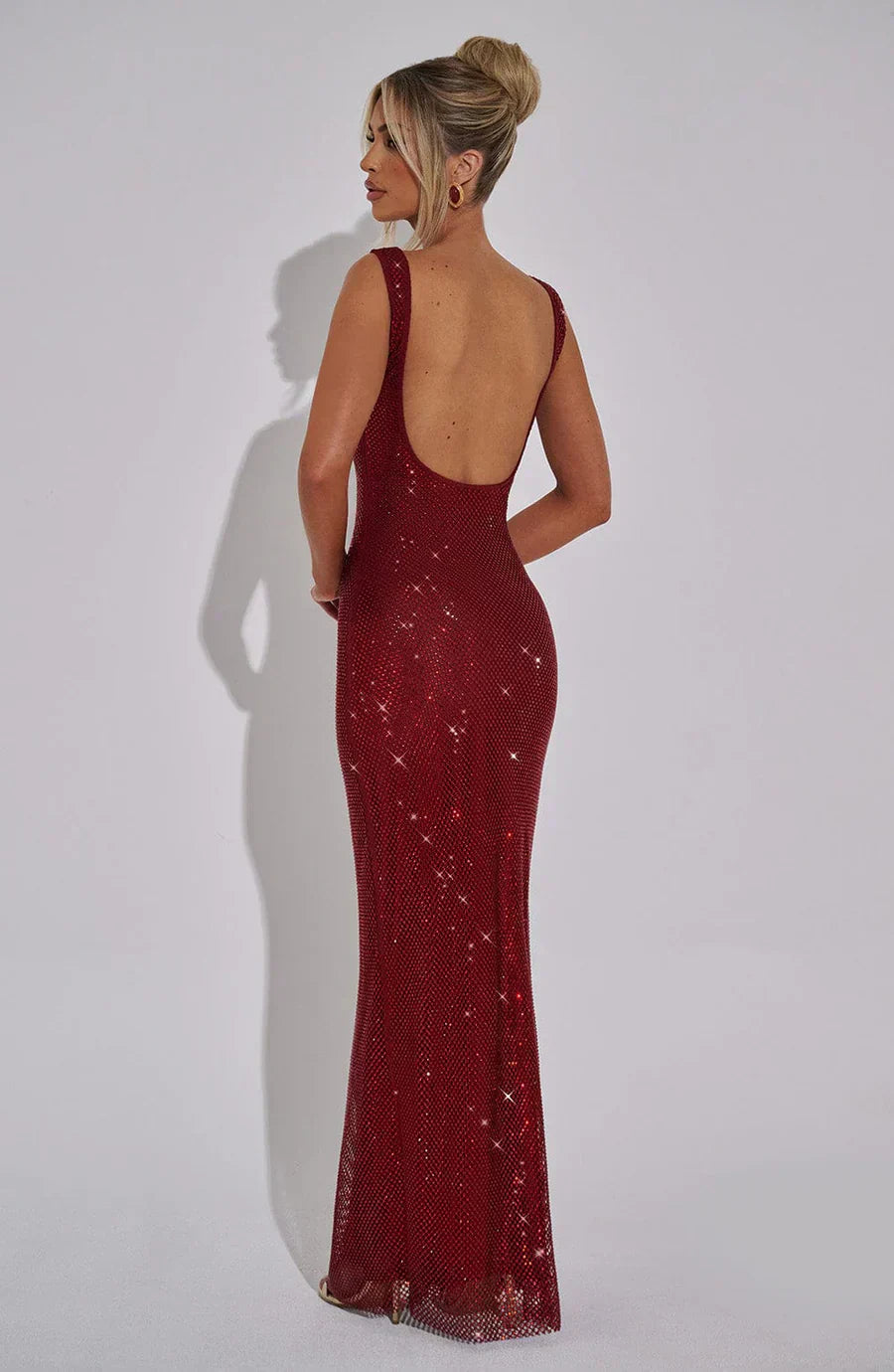 DORÉA Rhinestone Maxi Dress