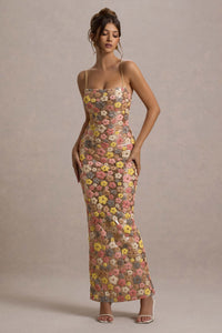 SELVIANA Floral Sequin Maxi Dress