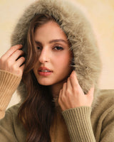 DALIANE Hooded Knit Cardigan