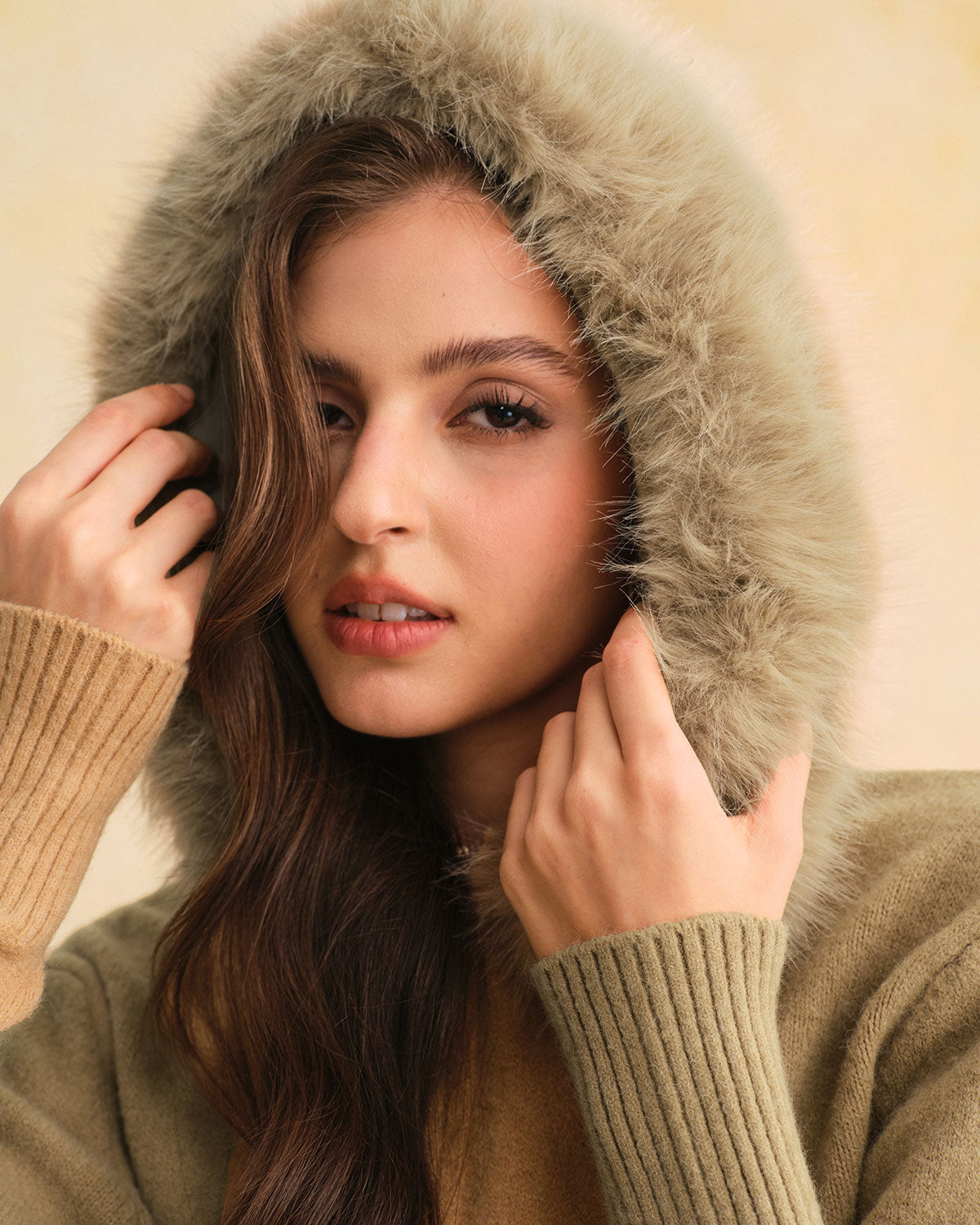 DALIANE Hooded Knit Cardigan